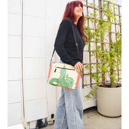 Medium Recycled Cement Crossbody Bag - Malia Designs
