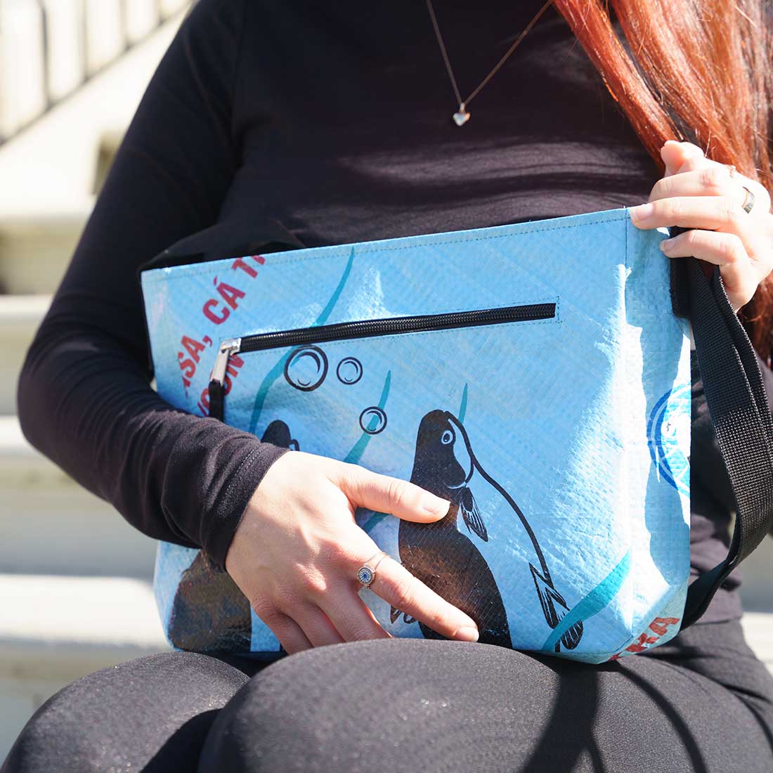 Medium Recycled Feedbag Crossbody Bag - Malia Designs