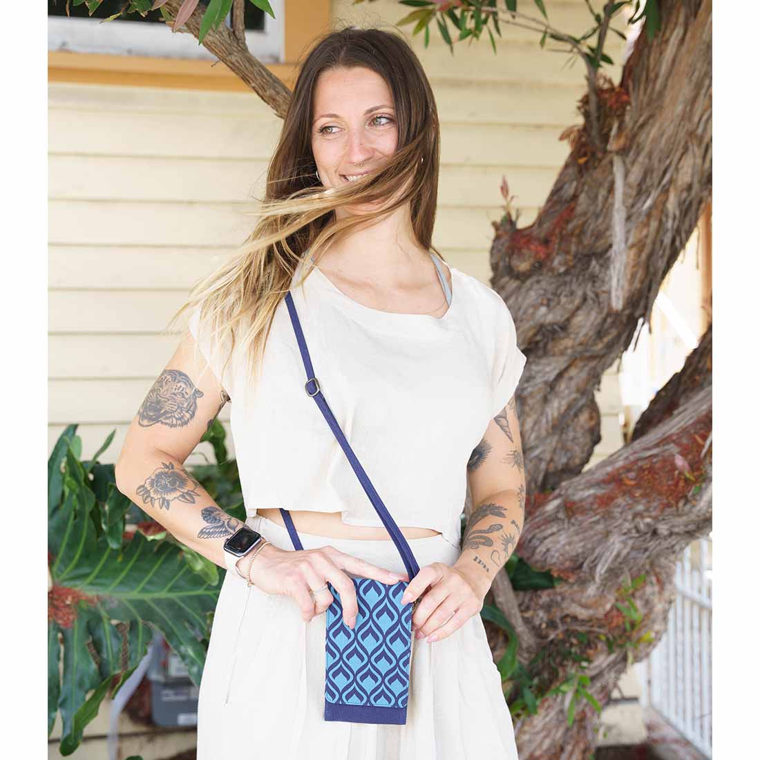 Phone Case Crossbody Wallet - Geometric Prints - Malia Designs