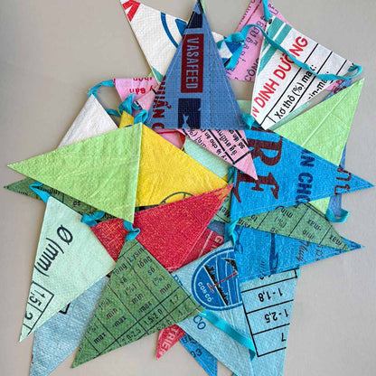 Recycled Banner - Multicolor Pennant - Malia Designs