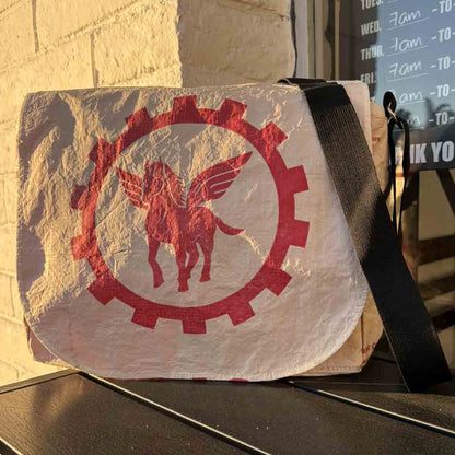 Recycled Cement Bag Messenger - Malia Designs