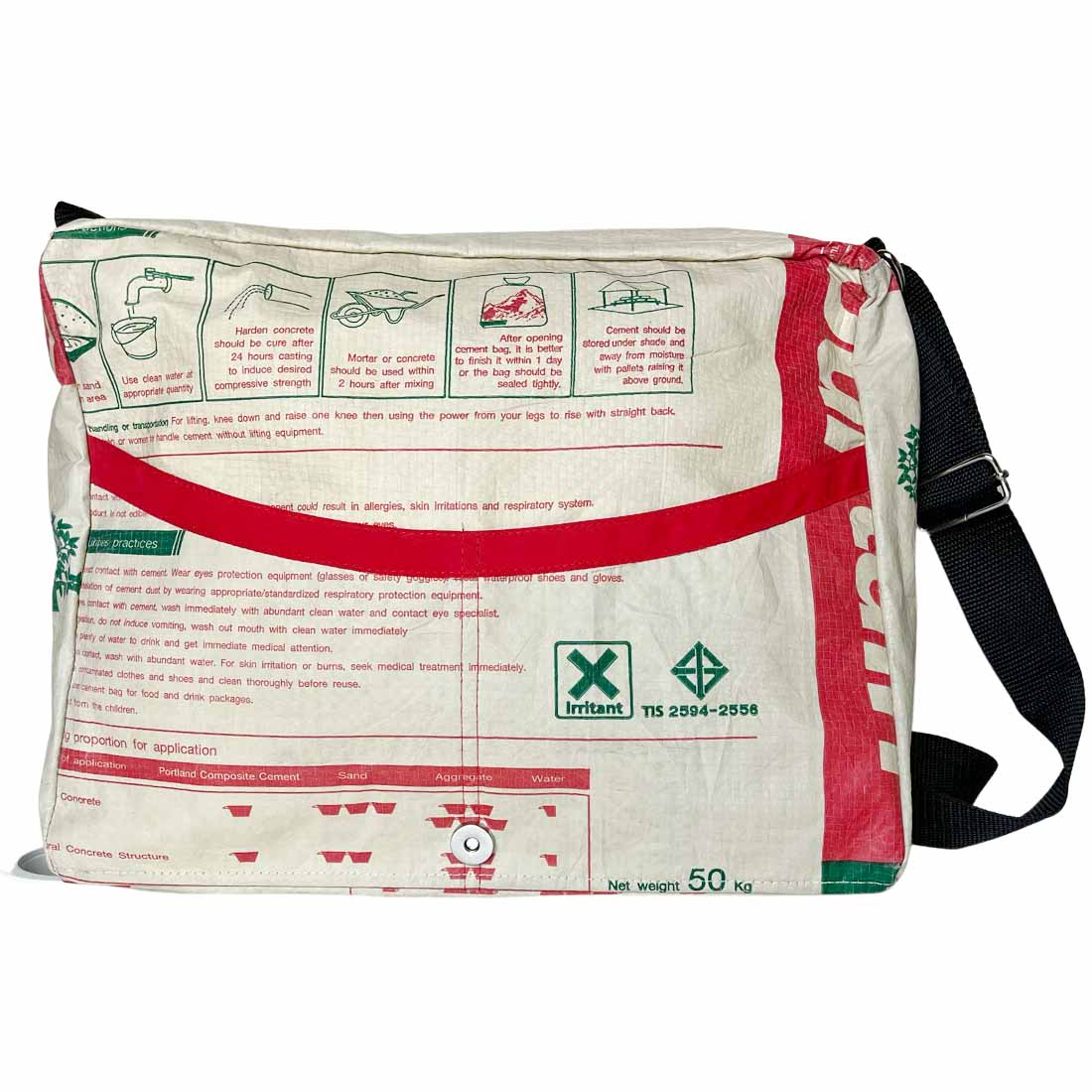 Recycled Cement Bag Messenger - Malia Designs