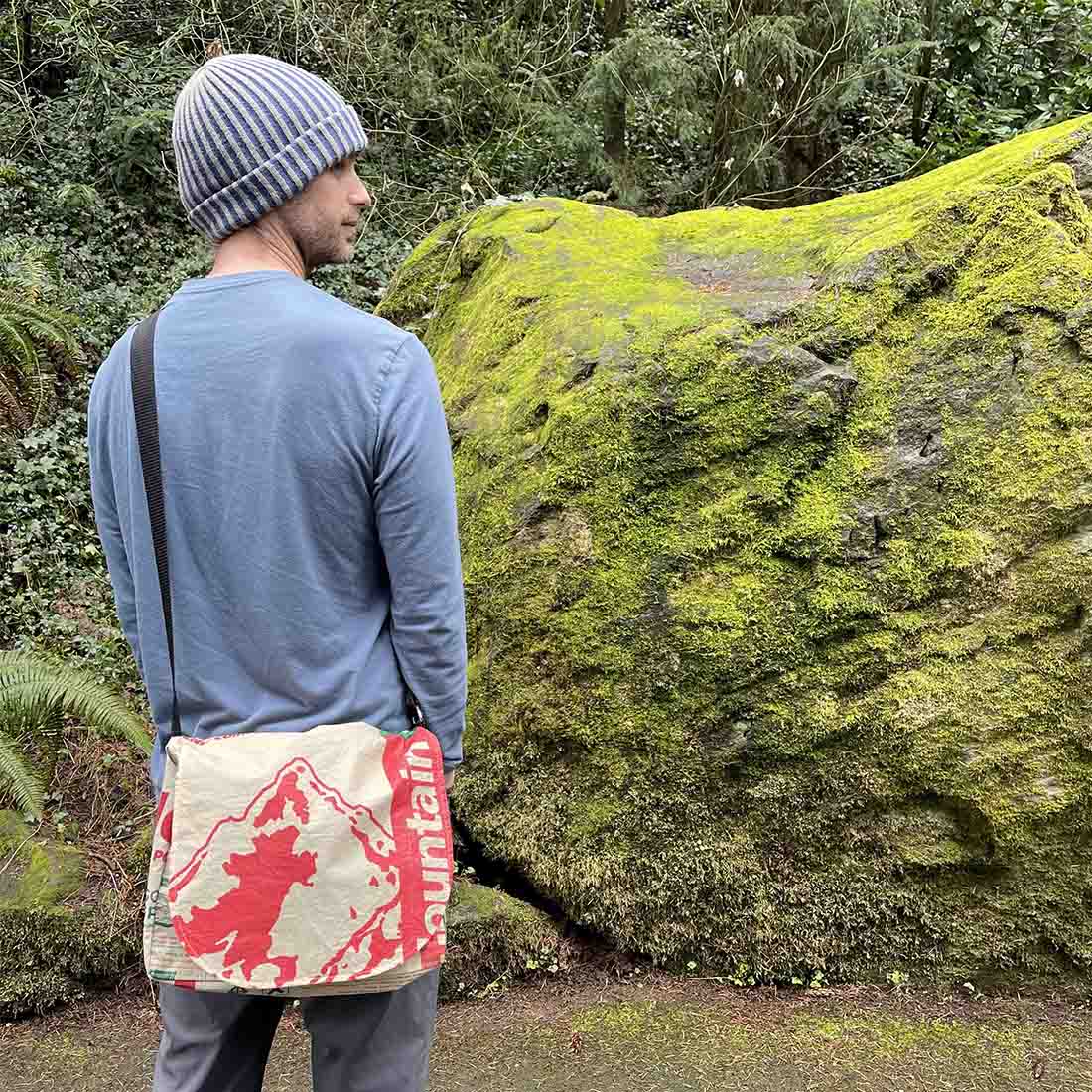 Recycled Cement Bag Messenger - Malia Designs