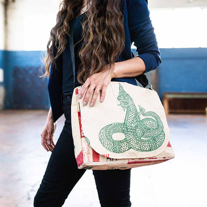 Recycled Cement Bag Messenger - Malia Designs