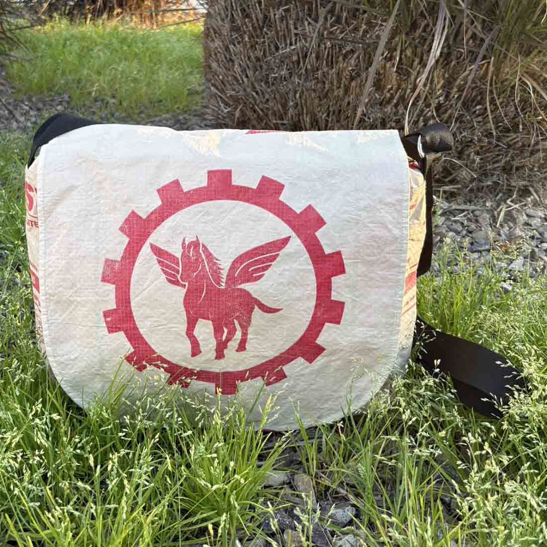 Recycled Cement Bag Messenger - Malia Designs