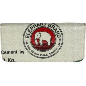 sustainable long wallet from upcycled plastics - elephant design