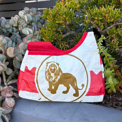Recycled Cement Triangle Bag - Lion Print - Malia Designs