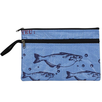 Recycled Feed Bag - Double Zip Case - Malia Designs