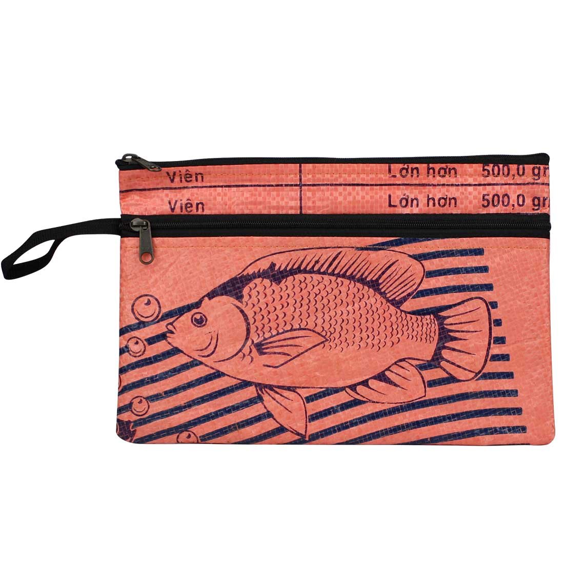 Recycled Feed Bag - Double Zip Case - Malia Designs