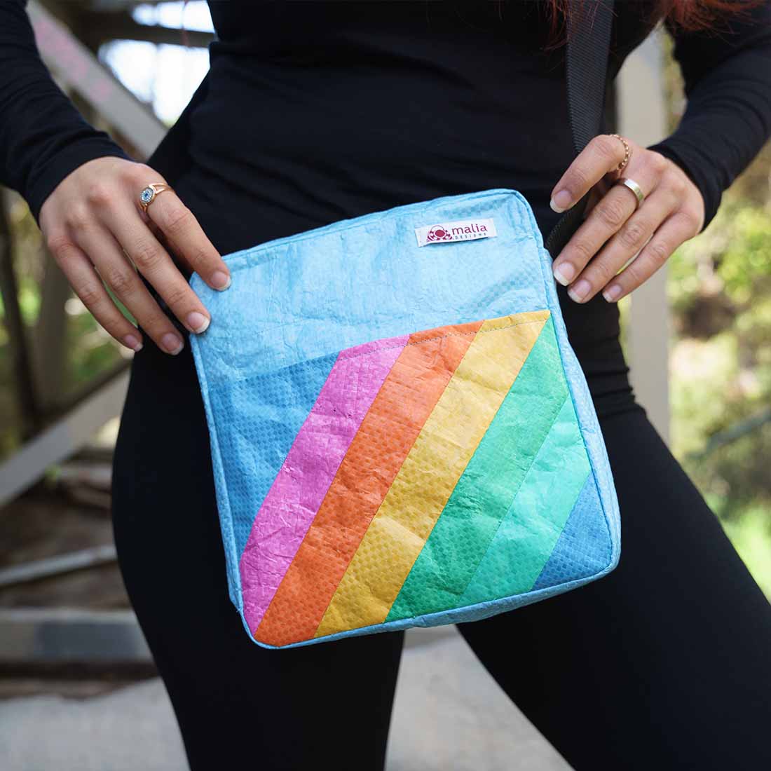 Recycled Small Crossbody - Rainbow Stripes - Malia Designs