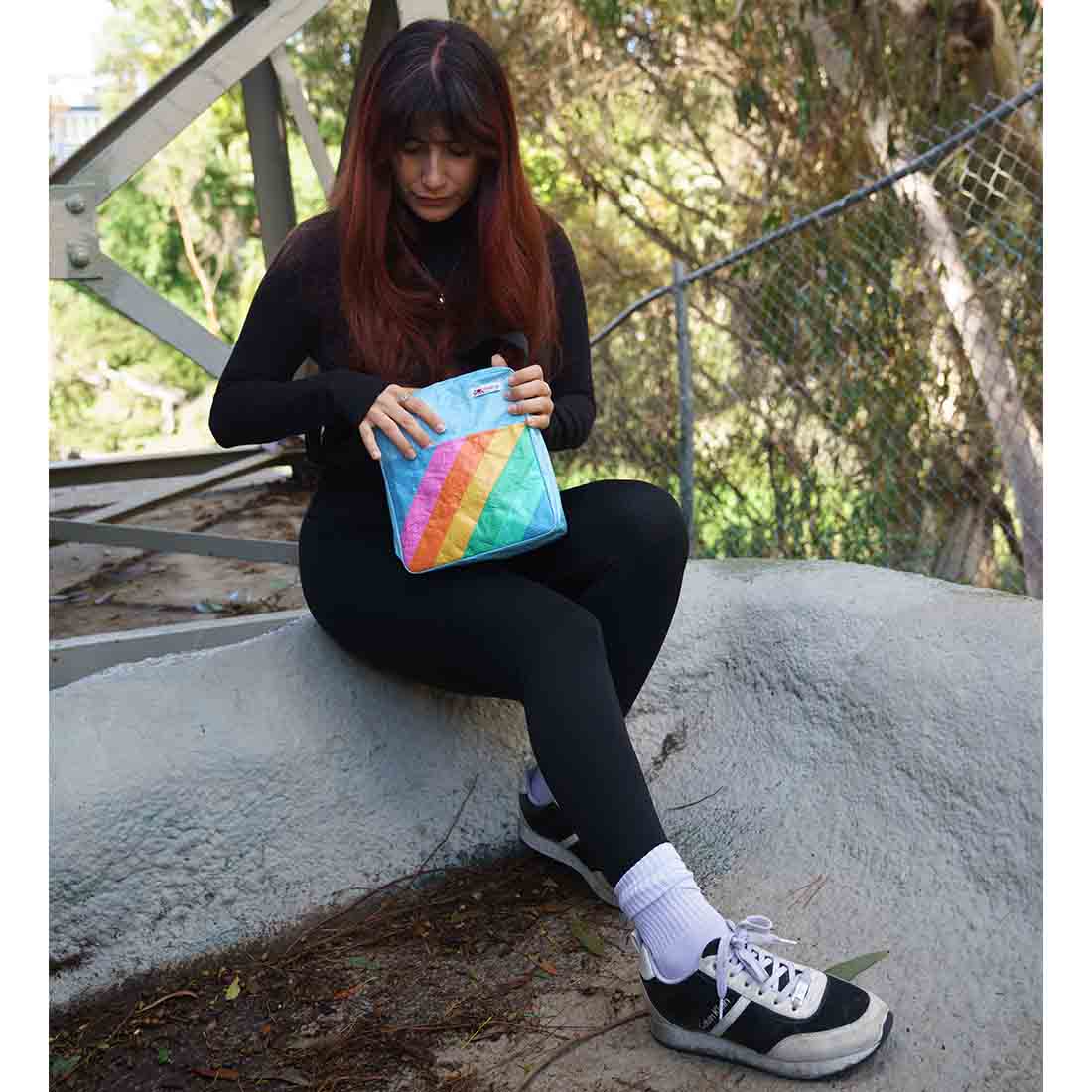 Recycled Small Crossbody - Rainbow Stripes - Malia Designs