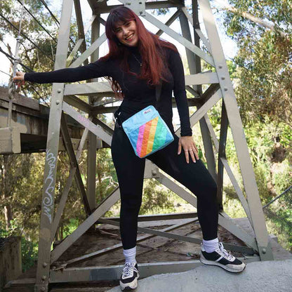 Recycled Small Crossbody - Rainbow Stripes - Malia Designs