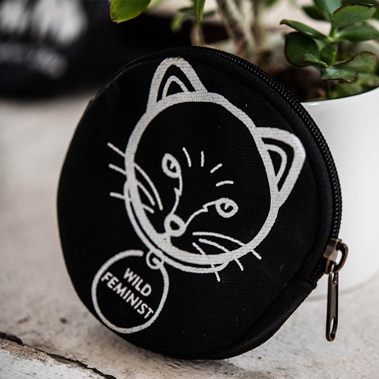 Statement Coin Purse - Cat Feminist - Malia Designs