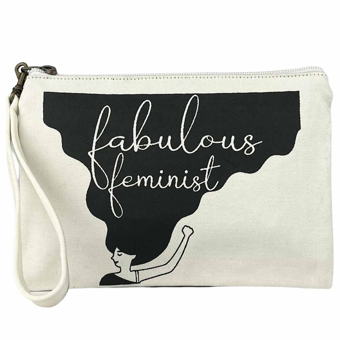 Statement Pouch - Fabulous Feminist White - Malia Designs