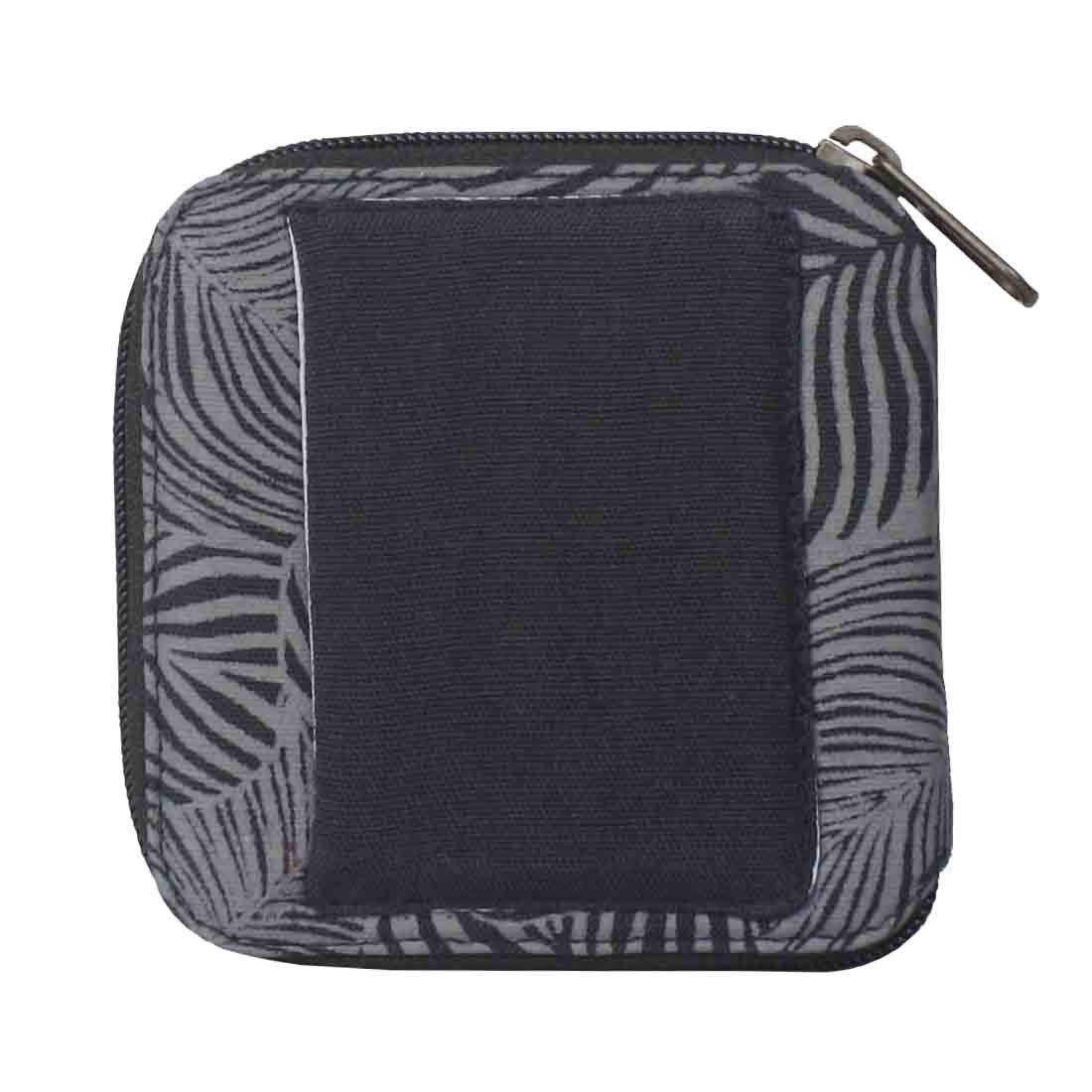 Sustainable Zip Around Wallet - Black Monstera - Malia Designs